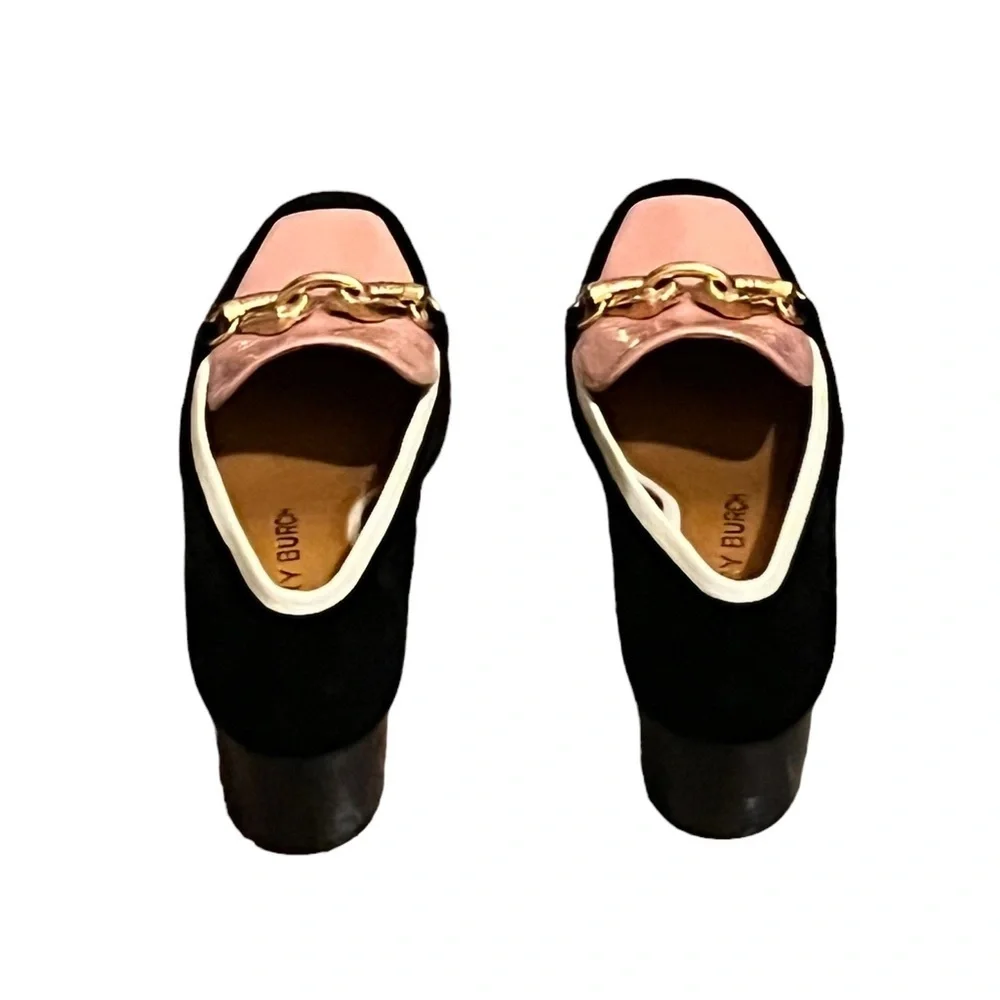 Tory Burch‎ Jessa Suede Heel Pump Black Pink Ivory
